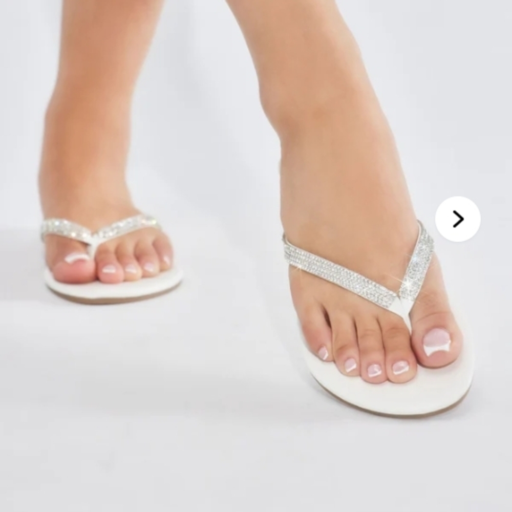 Fashion Nova Sparkly Silver and White Sandals